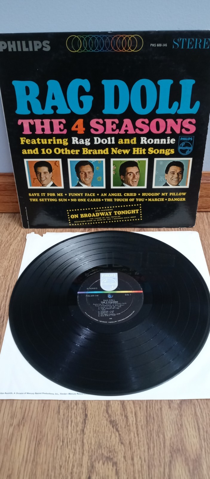 The 4 Seasons Rag Doll Vinyl LP Record Album Philips PHS 600-146 Stereo 1964 VG+