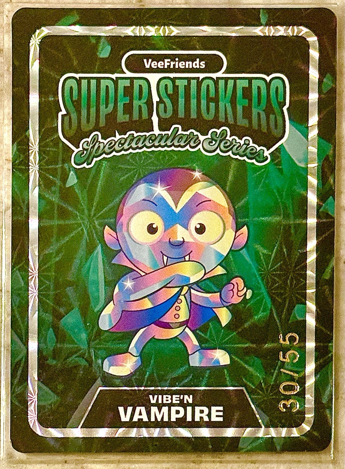 VeeFriends Spectacular Stickers VIBE’N VAMPIRE Diamond On Emerald Spec. 30/55