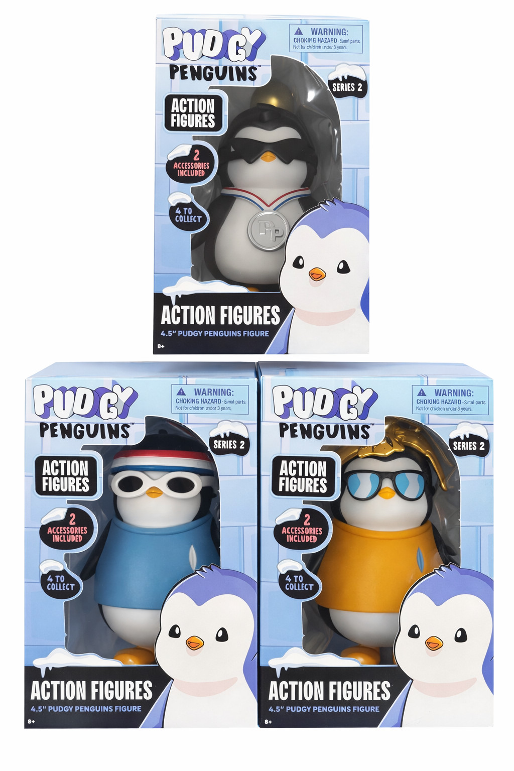 Pudgy Penguin Collection action figure serie 2 set di 3