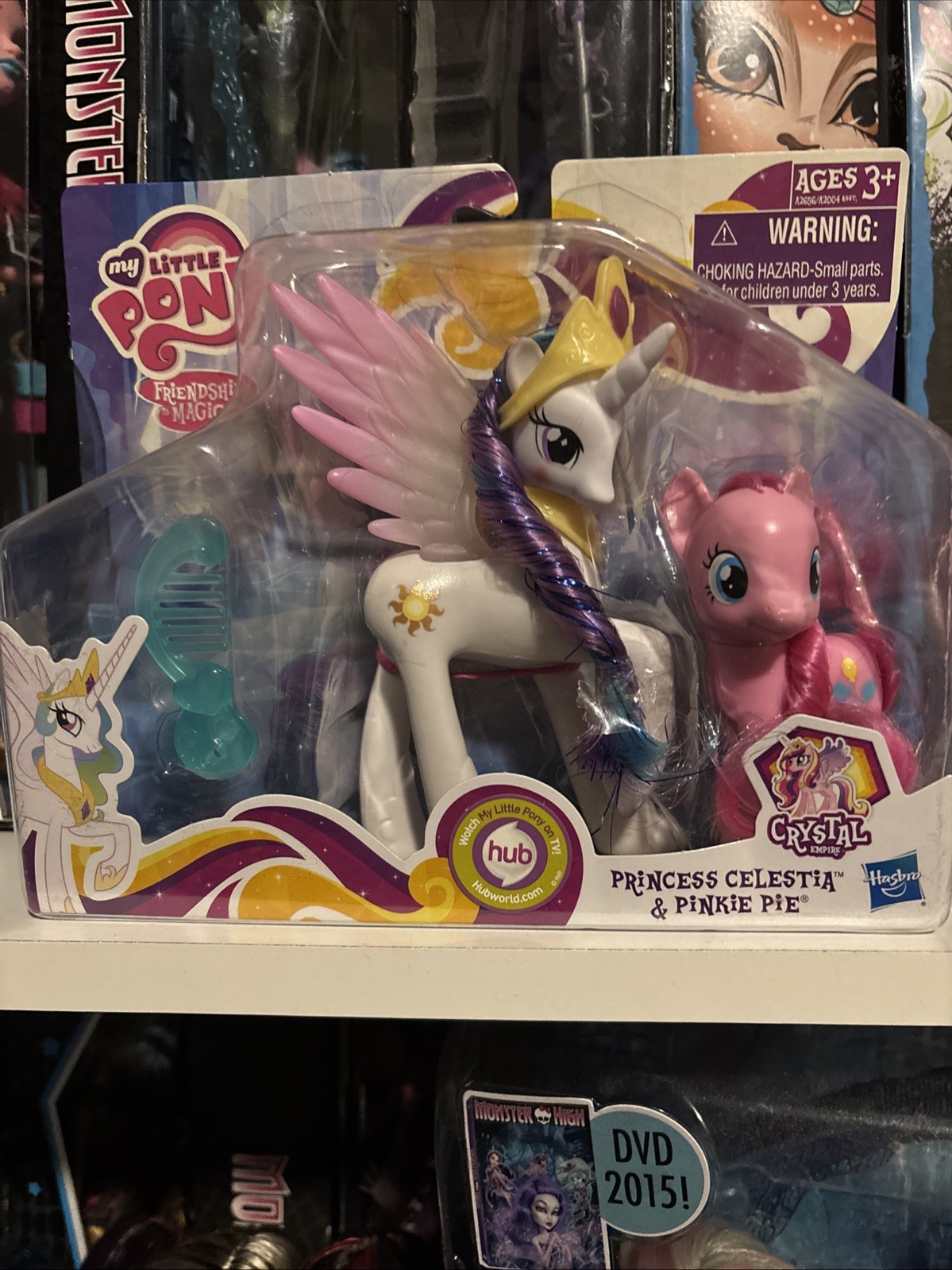 Hasbro My Little Pony Princess Celestia e Pinkie Pie confezione da 2 pezzi nuovi con scatola