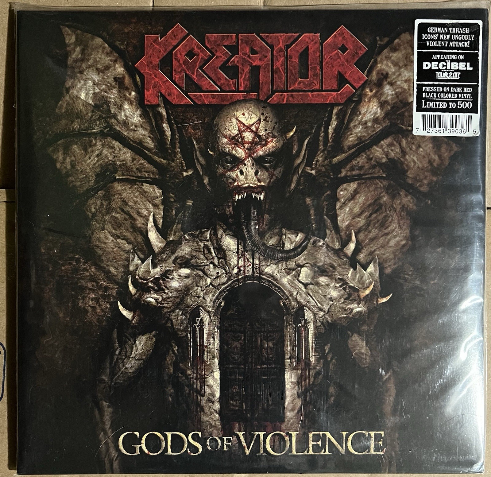 Kreator Gods of Violence 2017 US. Red and Black vinyl 500 copies Nm/Nm