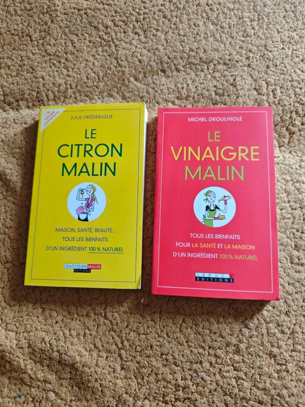 Lot 2 livres Citron Malin et Vinaigre Malin