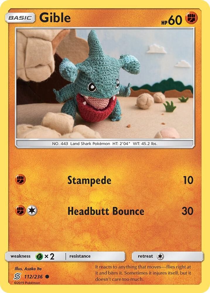 Gible #112/236 Sm - Unified Minds Pokemon comune TCG LP