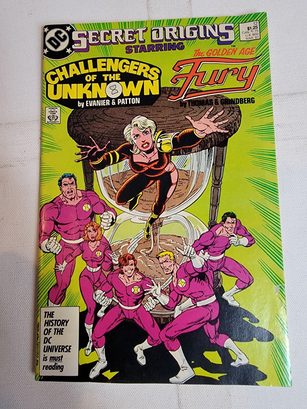 Fumetto Origini Segrete Golden Age Fury Challengers Sconosciuto DC Comics Vintage