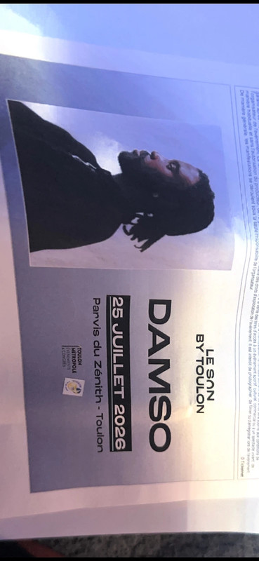 2 place pour concert damso toulon