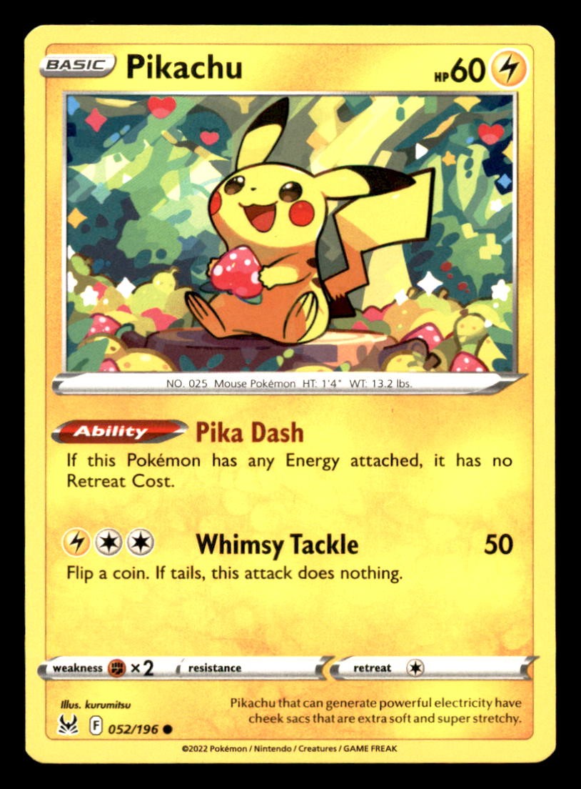 PIKACHU 052/196 POKEMON ORIGINE PERDUTA LP