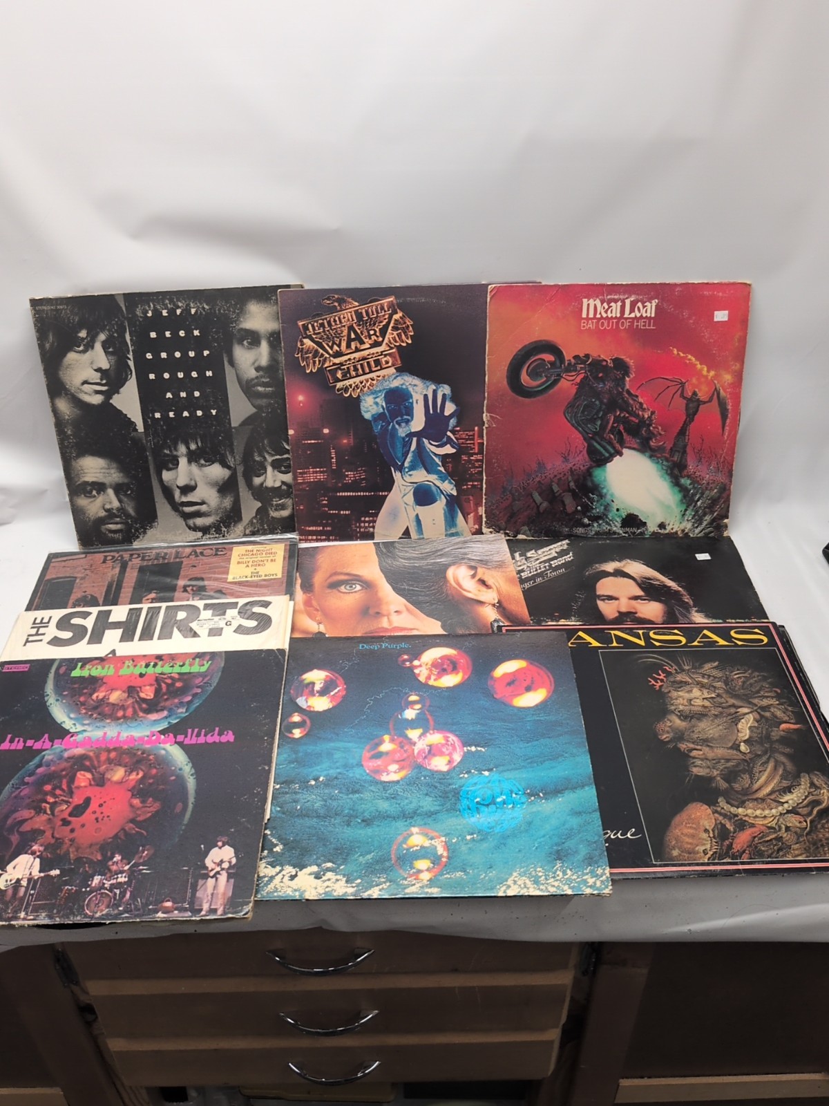 Lot(10) Rock Vinyl Records Iron Butterfly, Seger, Stix, Deep Purple, Kansas