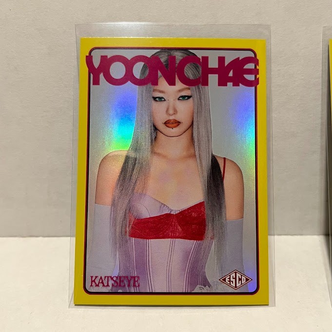 2026 ESCO KATSEYE Wild Trading Card Photocard #28 Yoonchae /600 Holo Foil Giallo