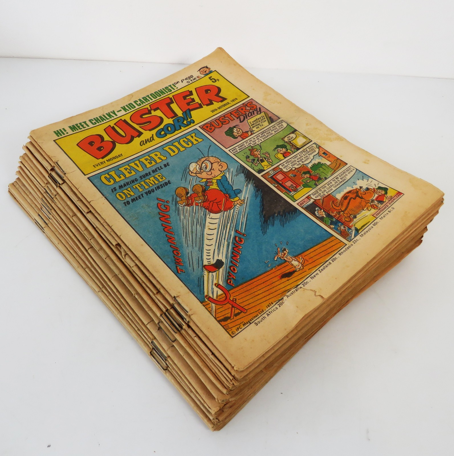 Job Lot Bundle of 22 BUSTER & Cor!! UK Comics 1974 & 1975