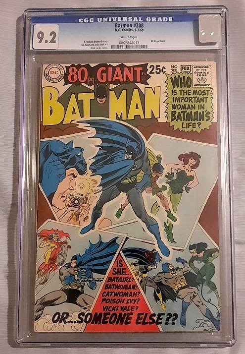 Batman #208 1969 CGC 9.2 NM-Pagine Bianche Poison Ivy Catwoman Batgirl DC Comics