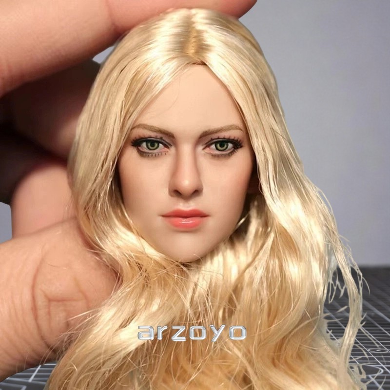 KIMI TOYS KT004 1/6 testa di capelli ricci dorati femmina modello scolpito misura corpo figura 12"