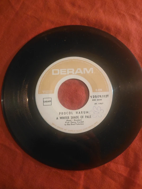 procol harum a whiter shade of pale vinyl single 45t deram belgische persing