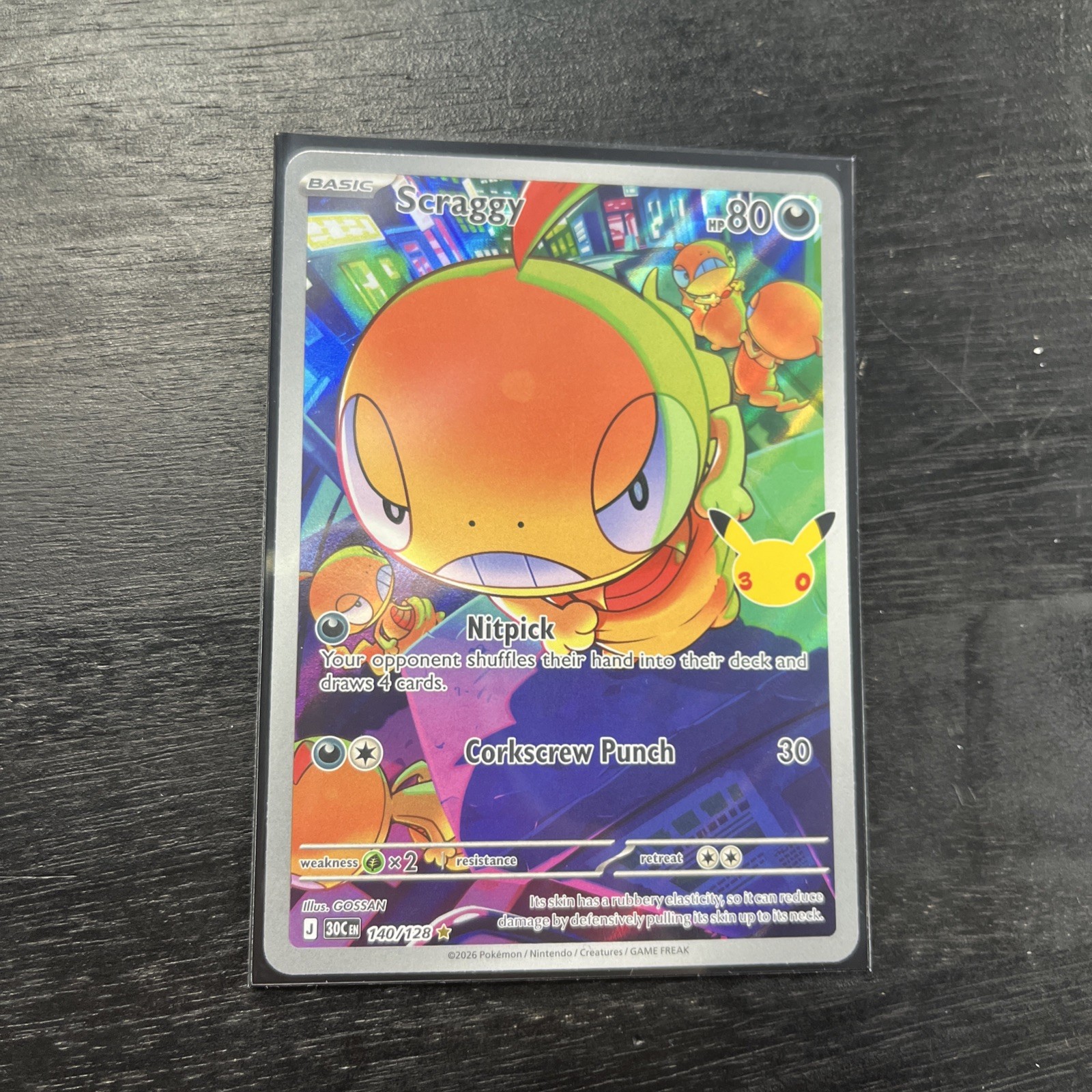 Scraggy 140/128 Me: Holo Celebrazione 30°