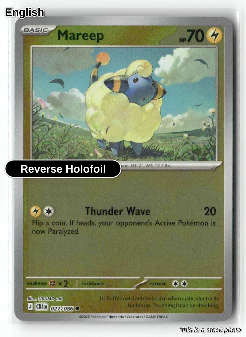 Mareep Reverse Holofoil Chaos Rising 027/086