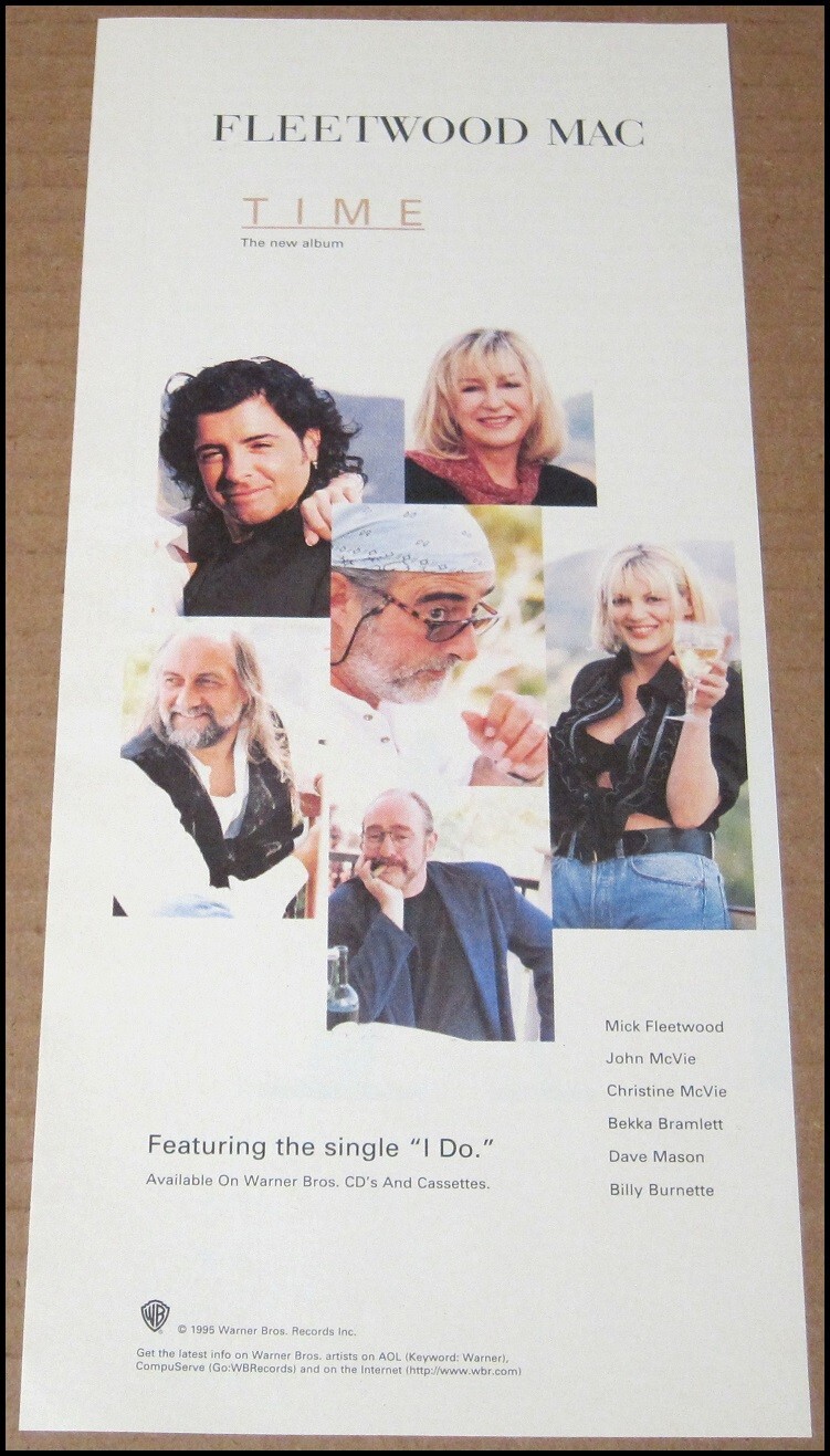 Album pubblicitario Fleetwood Mac Time Print 1995 ritaglio pubblicitario 5"x11" vintage