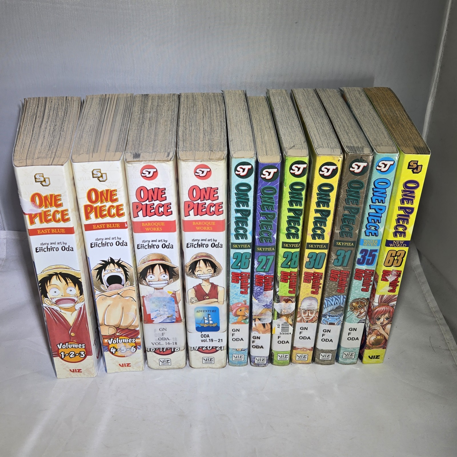 Lotto Manga One Piece 3 in 1/Singoli 1-6 16-21 26-31 35 63 Oda Viz Ex Libreria