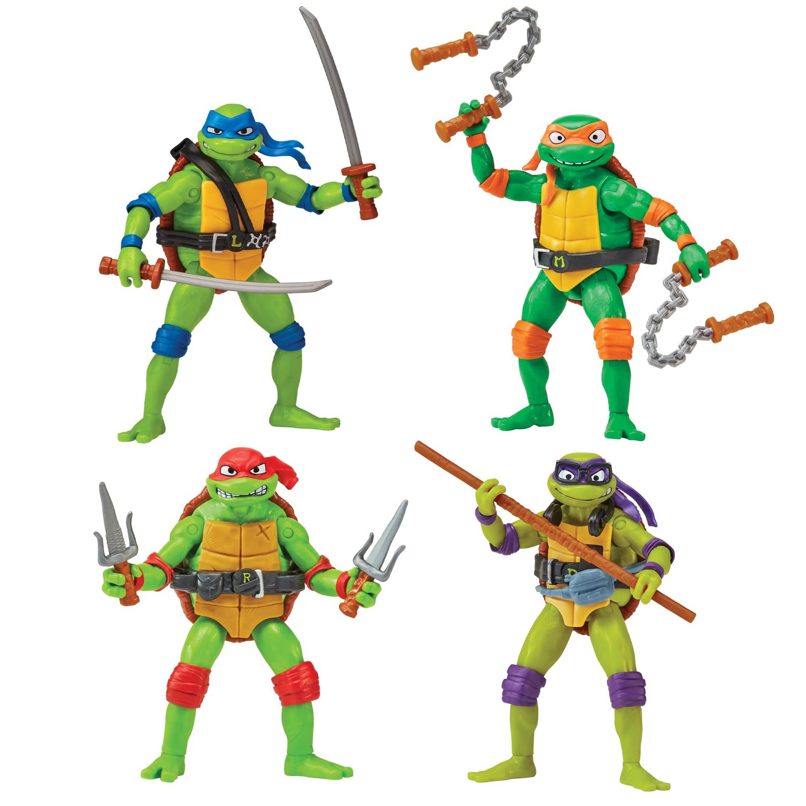 Teenage Mutant Ninja Turtles: Mutant Mayhem Basic Figure Turtle 4-Pack Bundle...