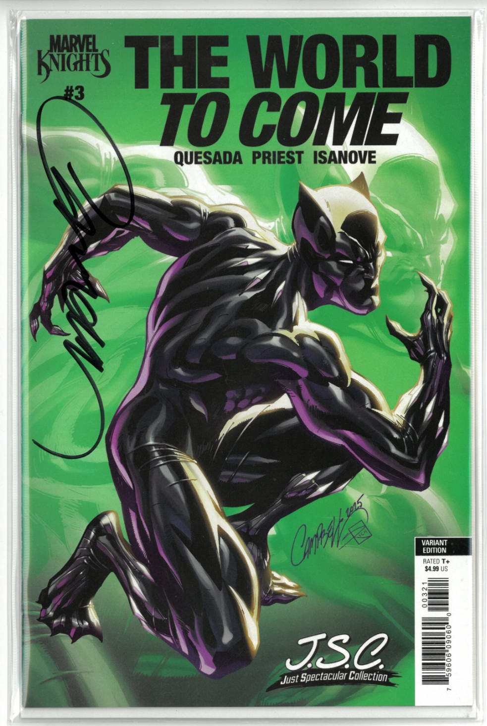 Marvel Knights World to Come #3 2025 Black Panther firmato Campbell una copertina