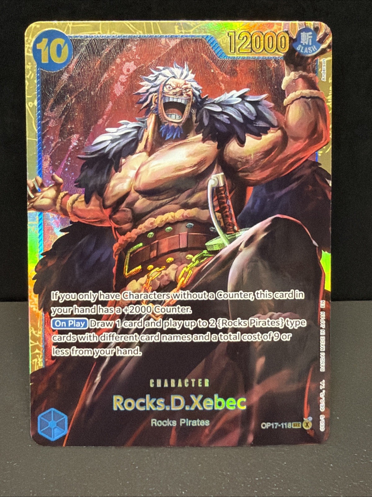 Rocks D Xebec OP17-118 SEC Foil English One Piece TCG World's Strongest Warriors