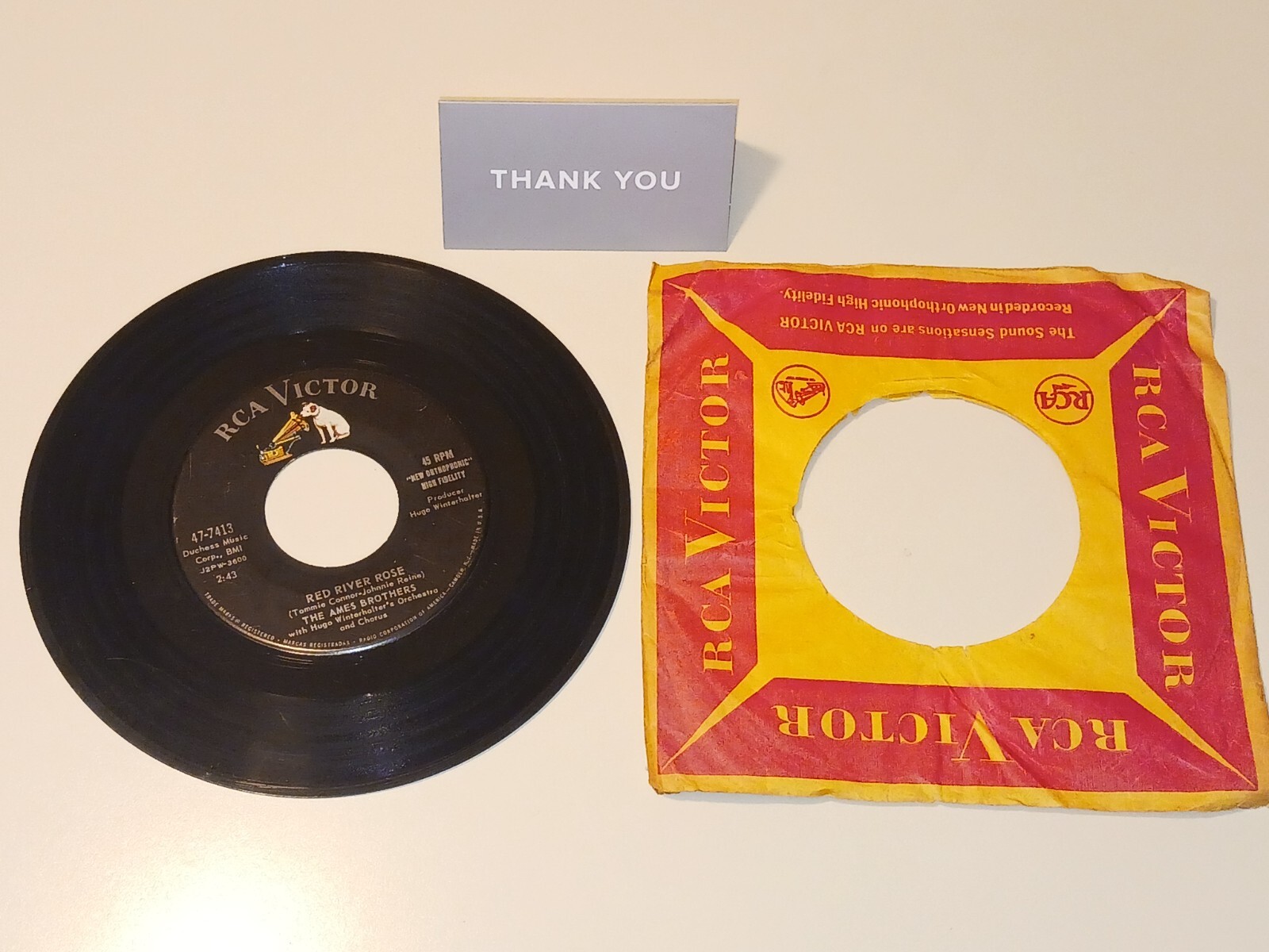 THE AMES BROTHERS RED RIVER ROSE / WHEN THE SUMMER COMES 45 7" RECORD (47-7413)
