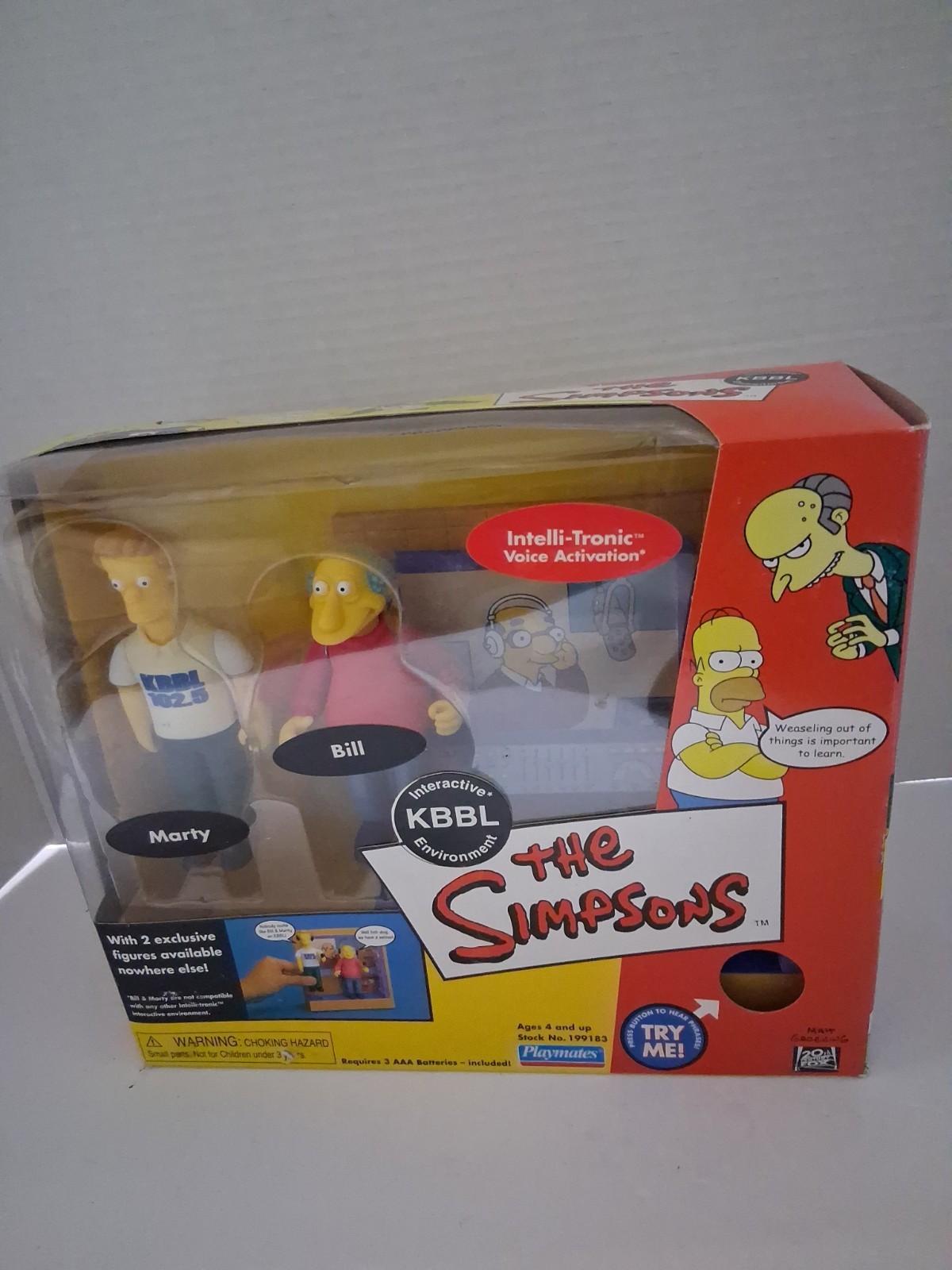 I Simpson KBBL Bill & Marty World of Springfield Playmates giocattoli interattivi