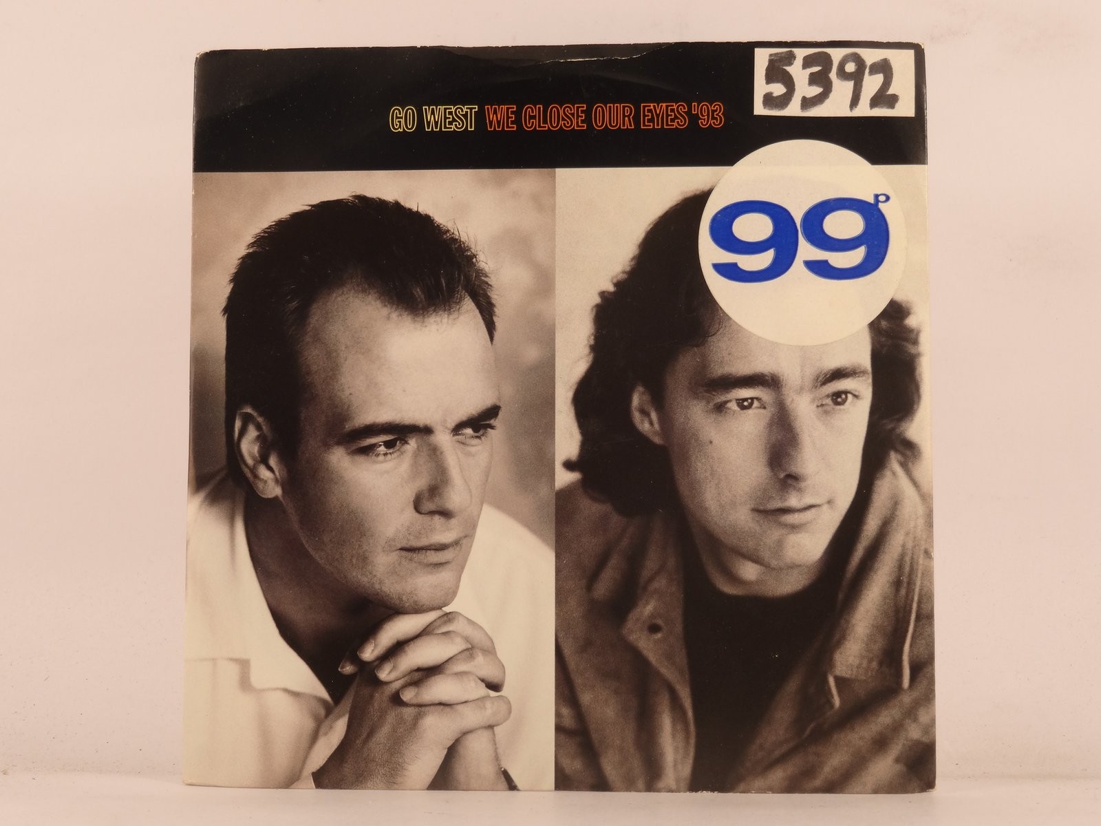 GO WEST WE CLOSE OUR EYES 93 (DARK SLEEVE) (133) 2 Track 7" Single plus Picture 