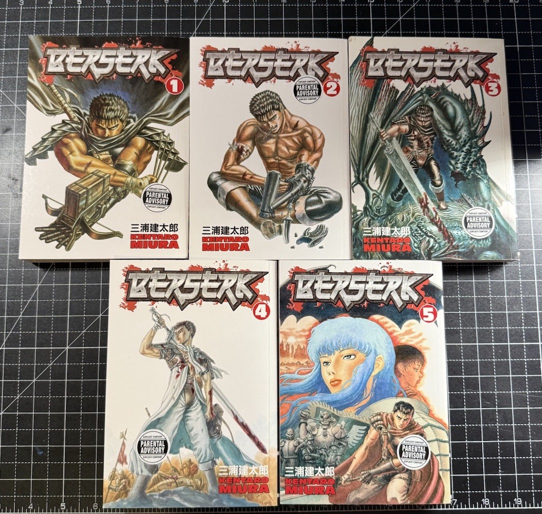 Berserk Manga (Lotto di 5) Vol 1-5 - 1 2 3 4 5 Kentaro Miura Dark Horse Anime