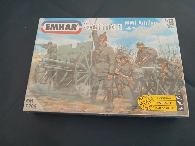 Maquette Emhar - wwi german artlery with 96 n/a 76 mm  gun - 1/72 - neuf