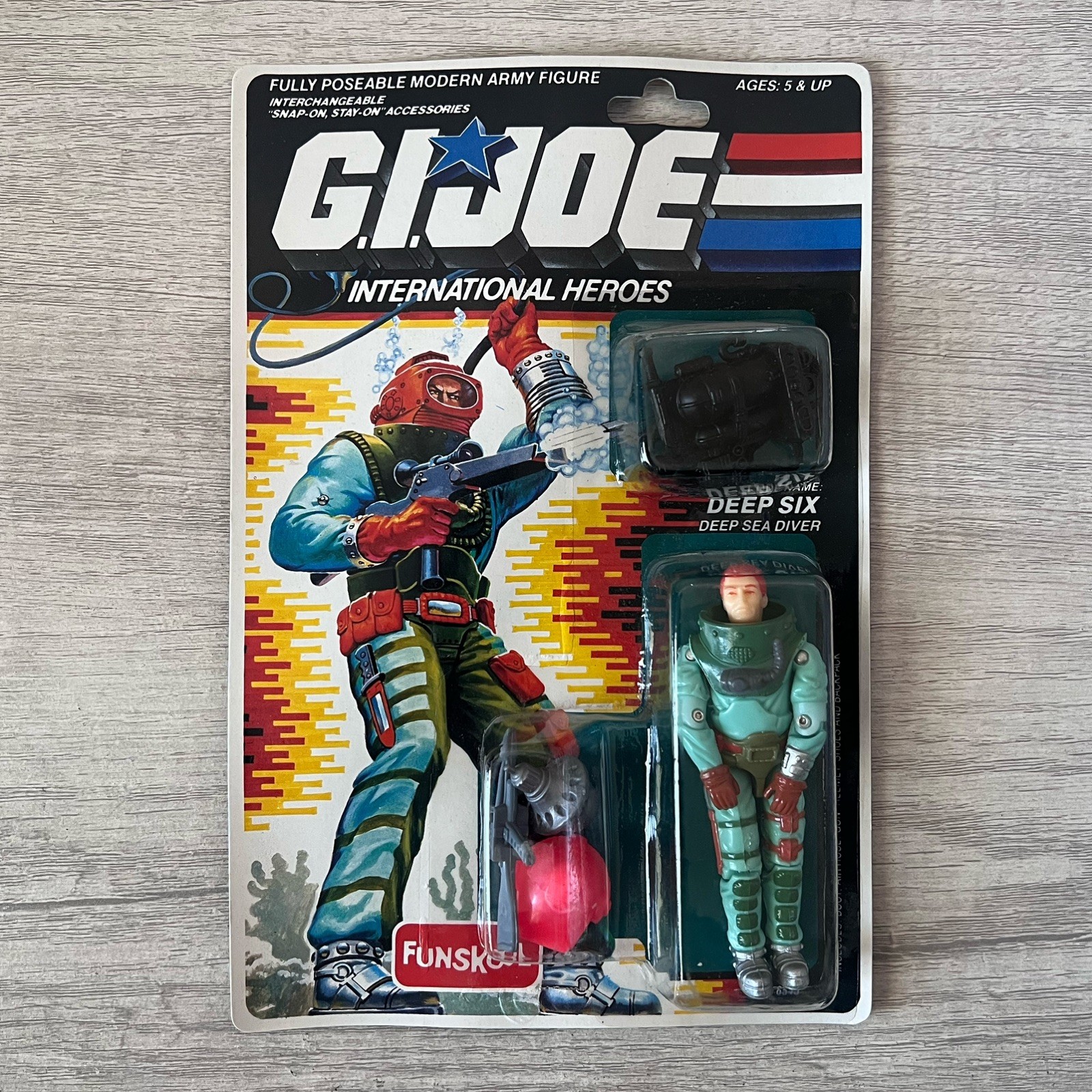 Vintage GI Joe International Heroes Deep Six 3.75" Action Figure Funskool MOC