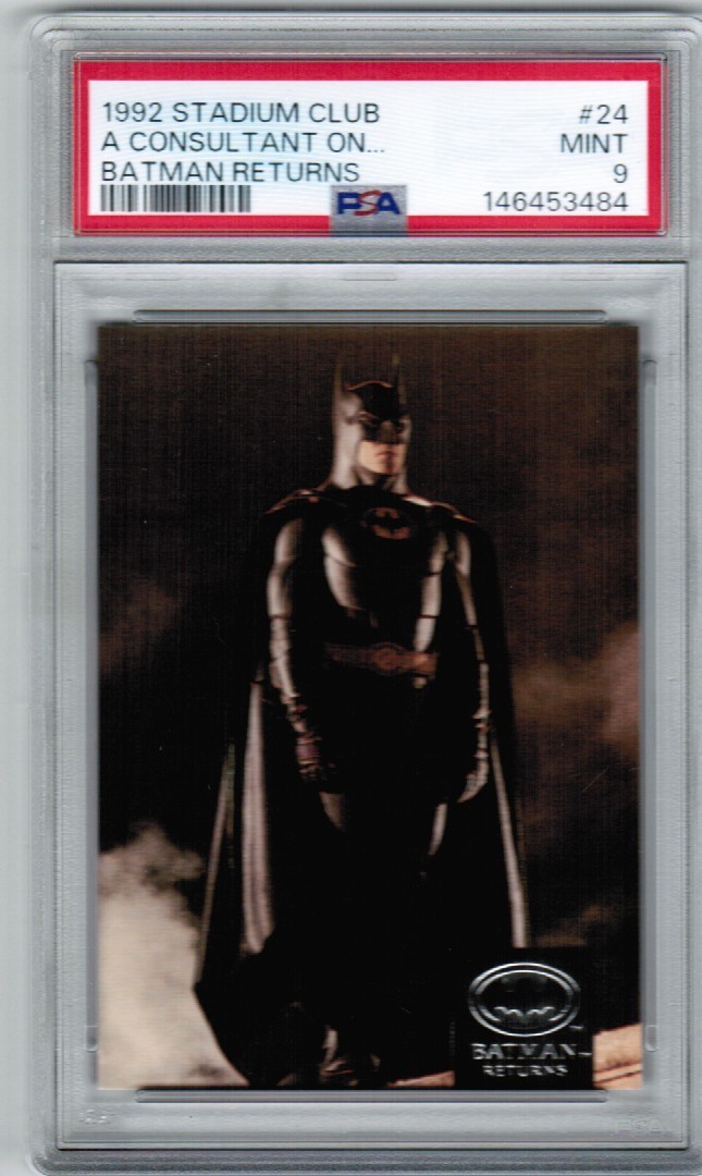 1992 BATMAN RETURN TOPPS STADIUM CLUB #24 PSA 9 MICHAEL KEATON