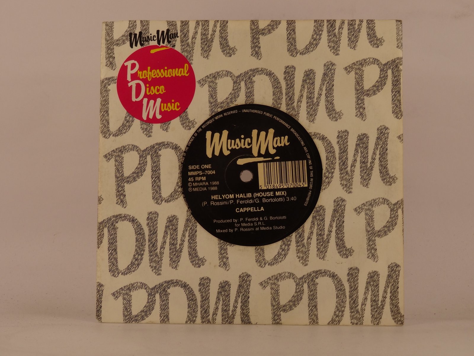 CAPPELLA HELYOM HALIB (HOUSE MIX) (99) 3 Track 7" Single including Picture Sleev