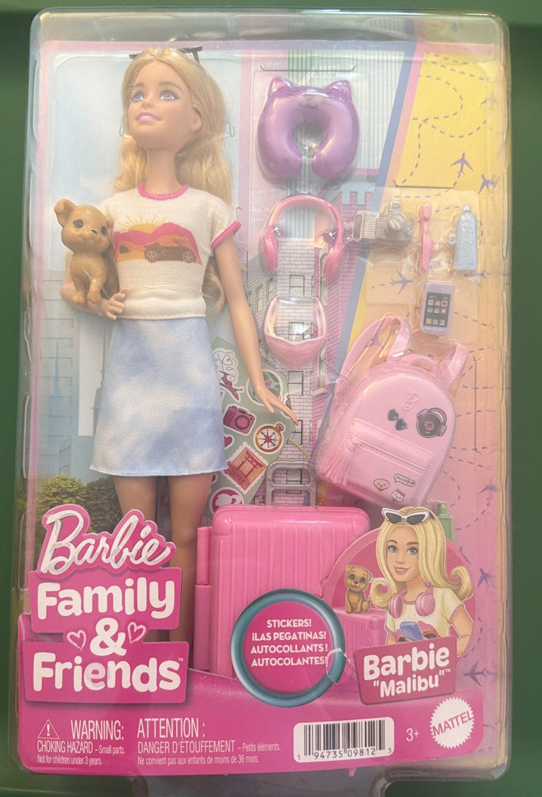 Barbie Doll and Accessories Travel Set with Puppy 