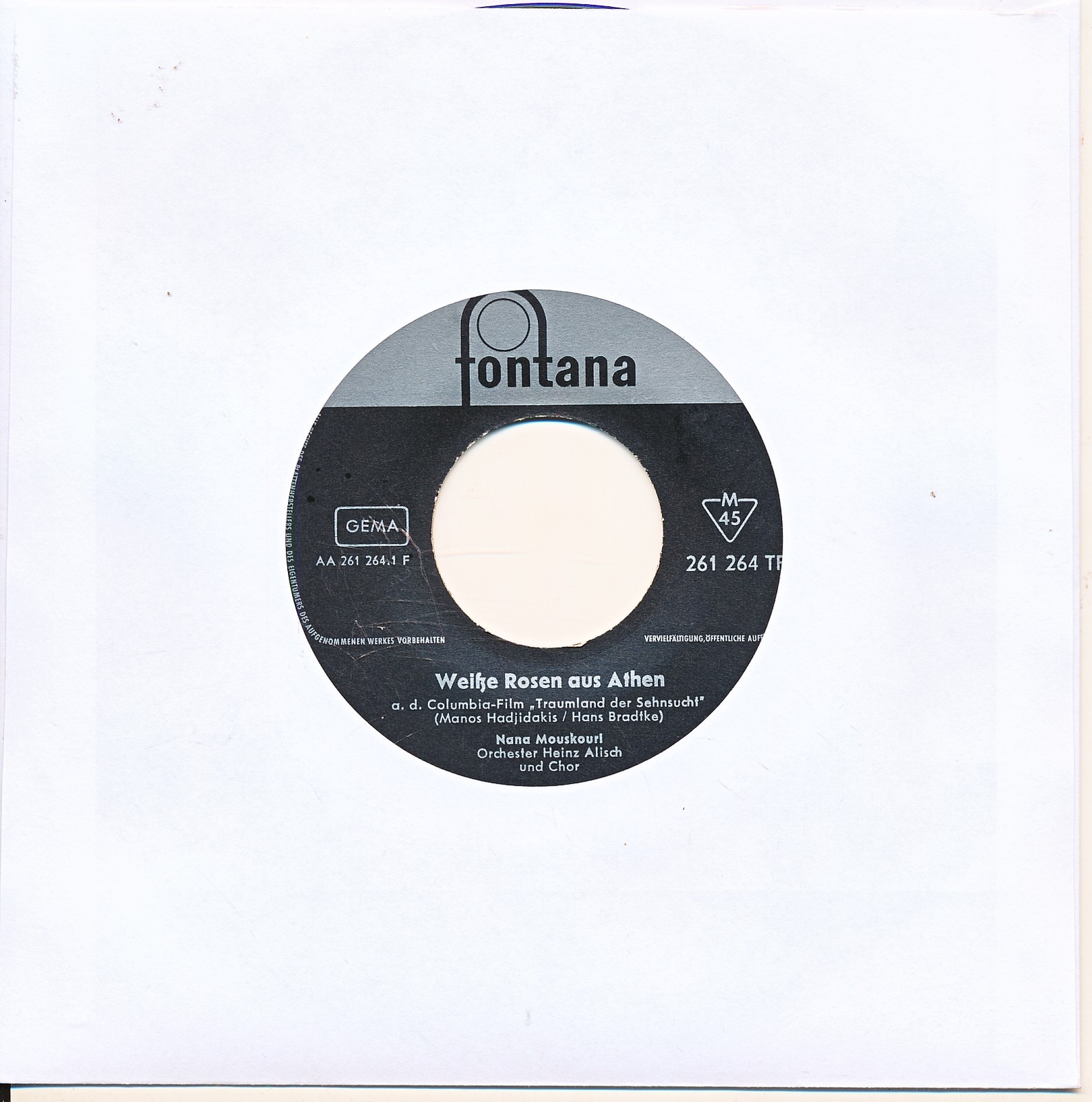 Weiße Rosen aus Athen - Nana Mouskouri - LC Single 7" Vinyl 171/20