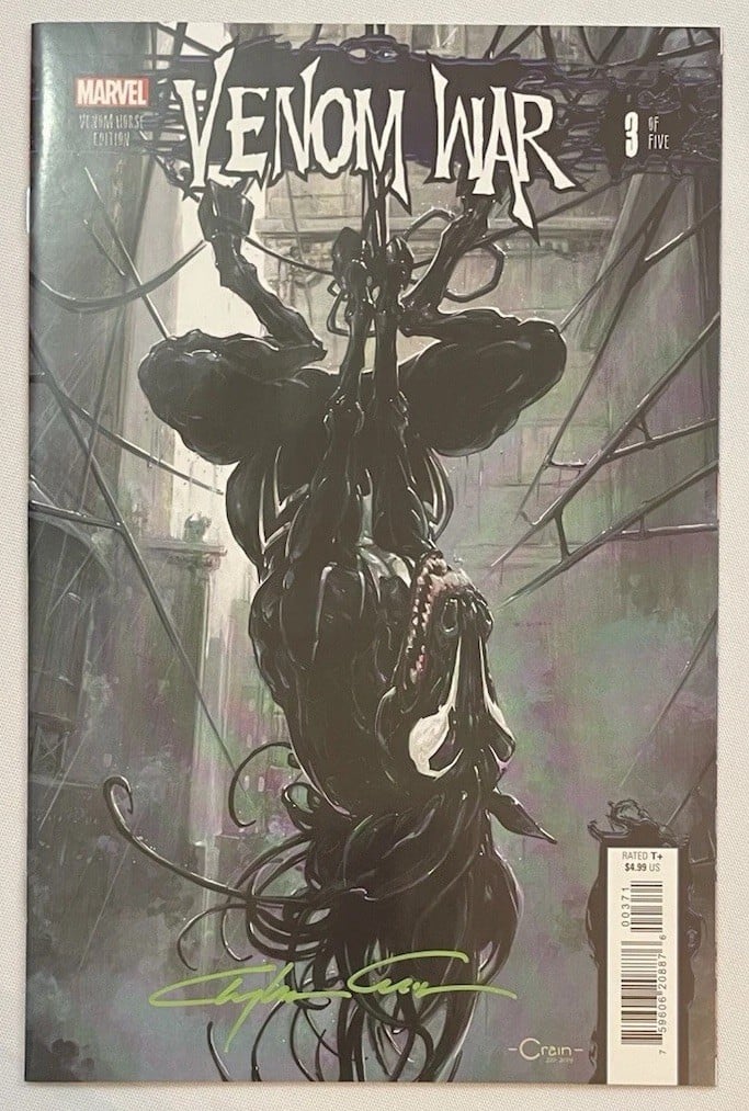 Venom War #3 Trade Artist variante CLAYTON CRAIN firmato COA QUASI NUOVO+