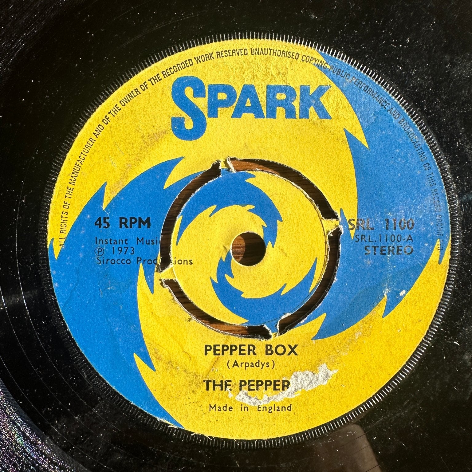 The Peppers – Pepper Box 7" Single 1973 Spark Funk Soul 45 RPM