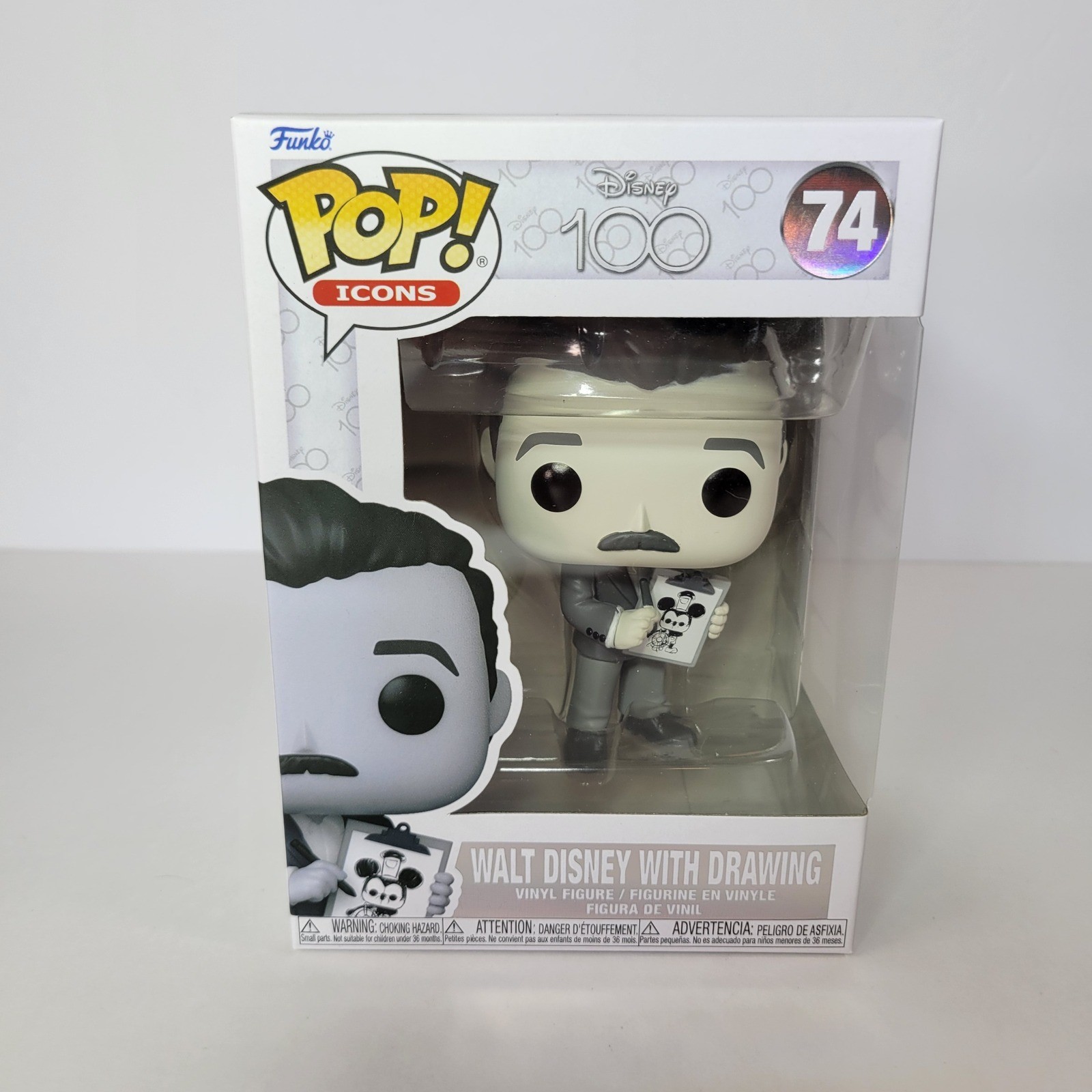 Funko Pop Icons Walt Disney with Drawing 74 Disney 100th Anniversary Figure