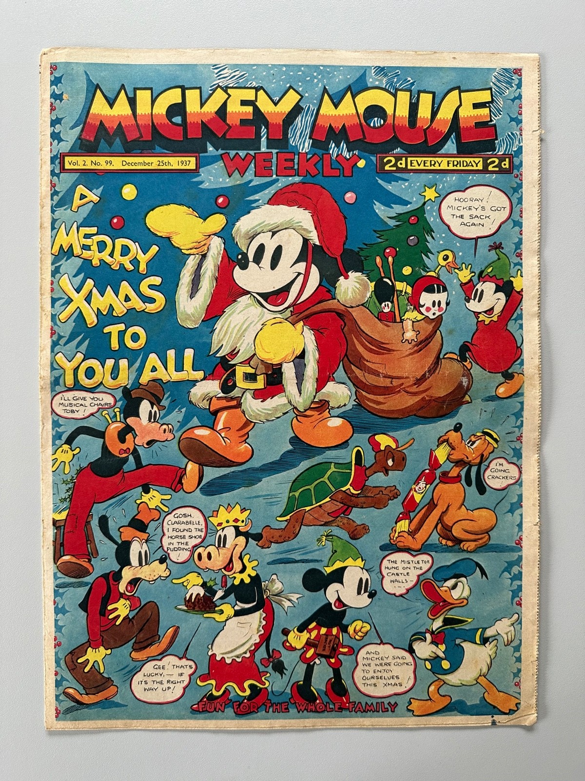 Mickey Mouse Weekly Comic #99 December 25th 1937 CHRISTMAS VG+ RARE