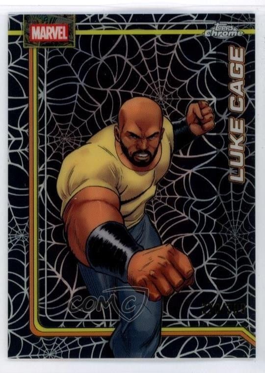 2026 Topps Chrome Marvel Comics Spider Web rifrattore /399 Luke Cage #072 8d2