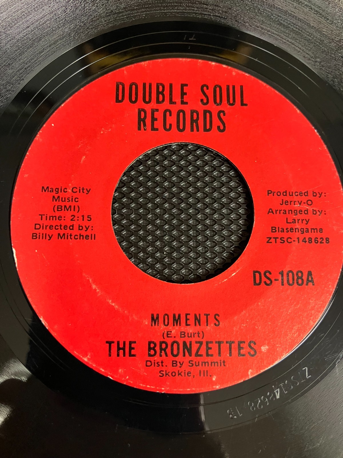 Scarce Northern Soul 45 RPM PLAY TESTED Bronzettes, Moments on Double Soul 108