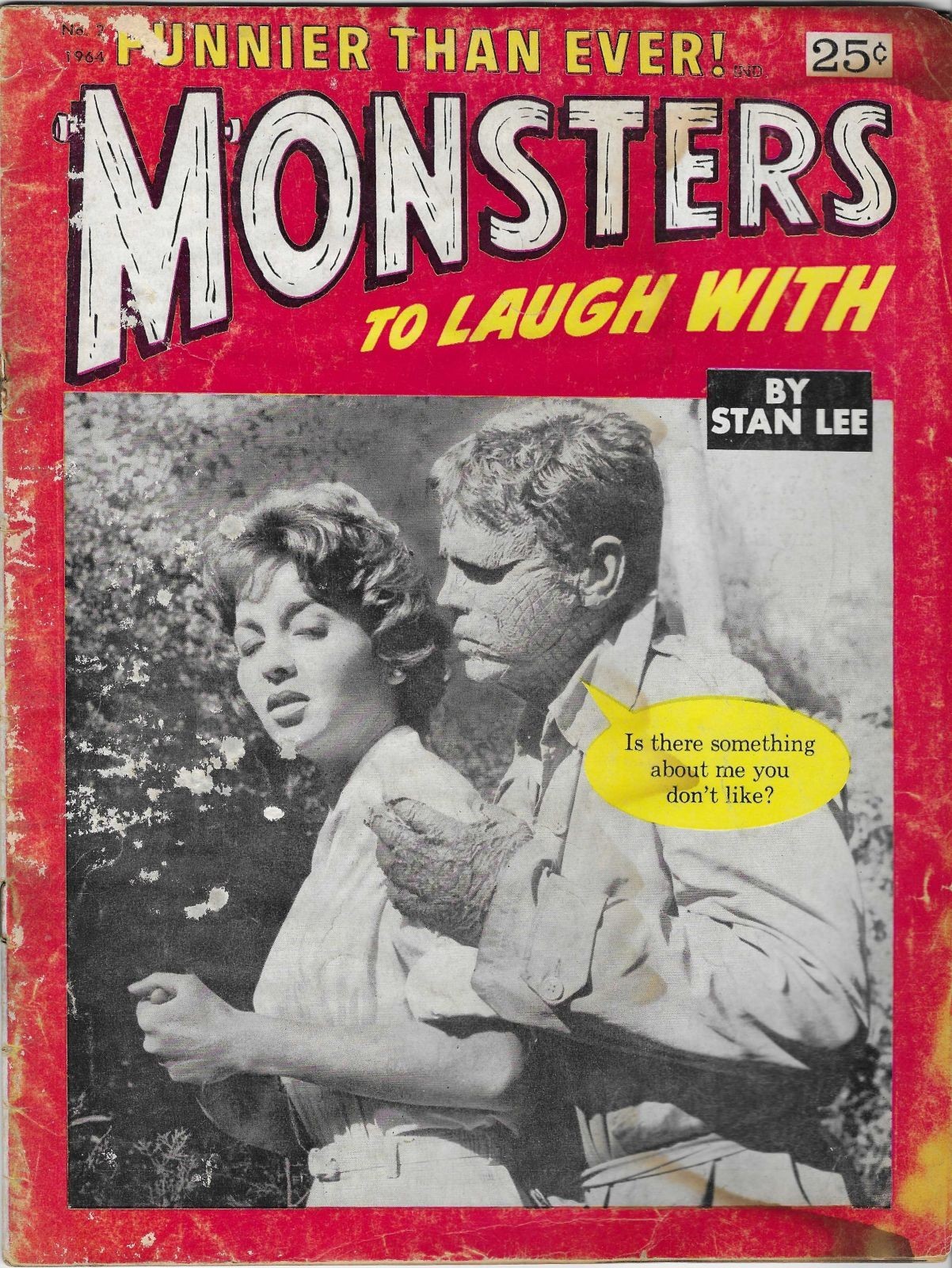 MONSTERS TO LAUGH WITH #2, 1964!! LOW GRADE! HORROR HUMOR MAGAZINE BY STAN LEE!