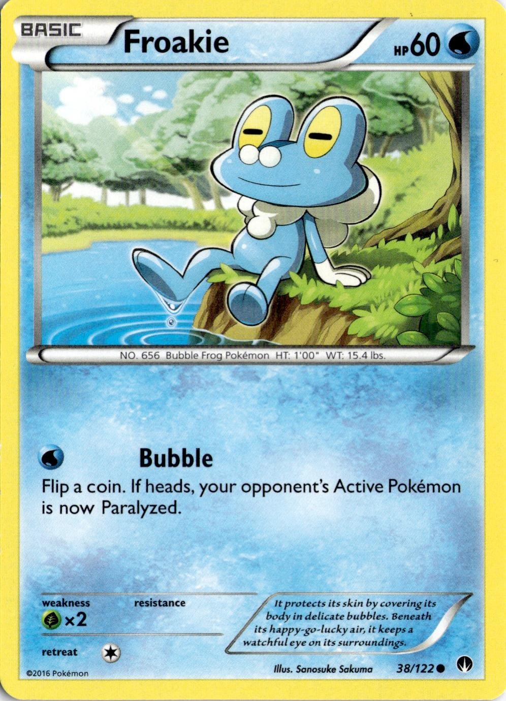 Pokemon Froakie 38/122 punto di rottura comune giocato moderatamente