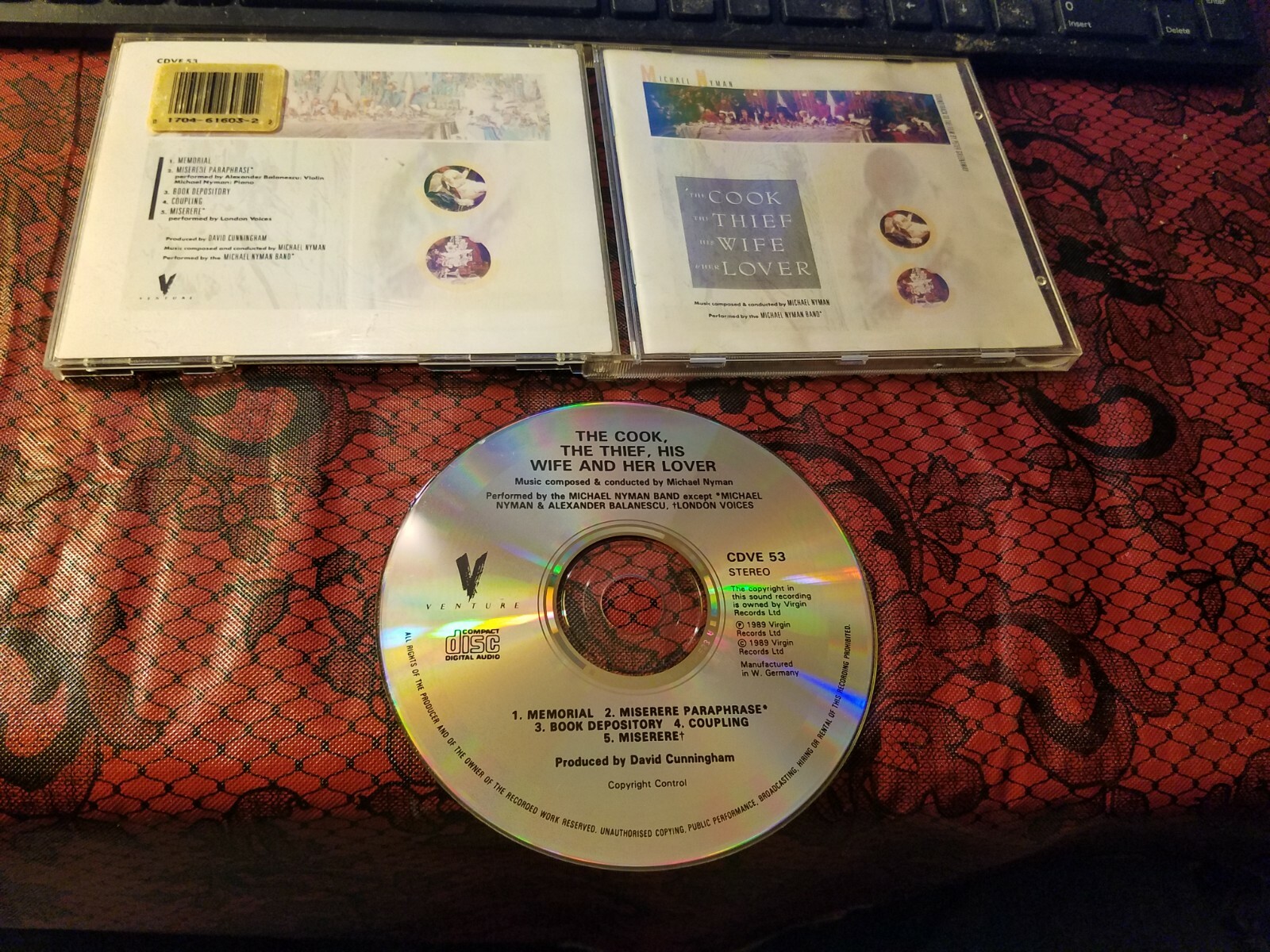 The Cook The Thief His Wife And Her Lover CD Michael Nyman W. Germany Press