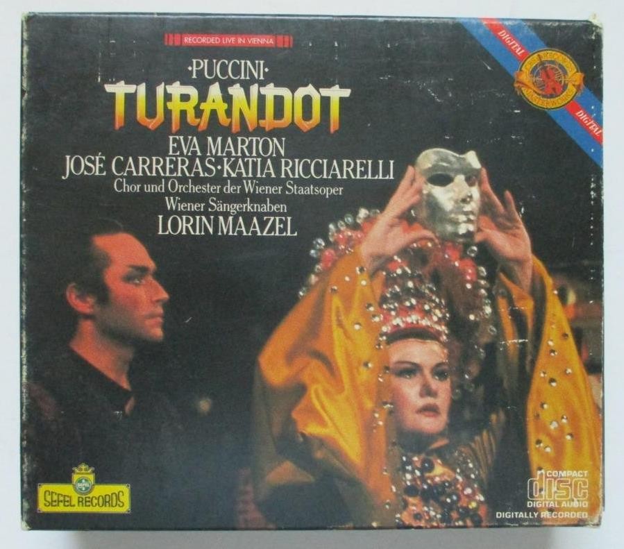 TURANDOT; Puccini Eva Marton, Jose Carreras (1984; 2 CDs Plus Book) Lorin Maazel