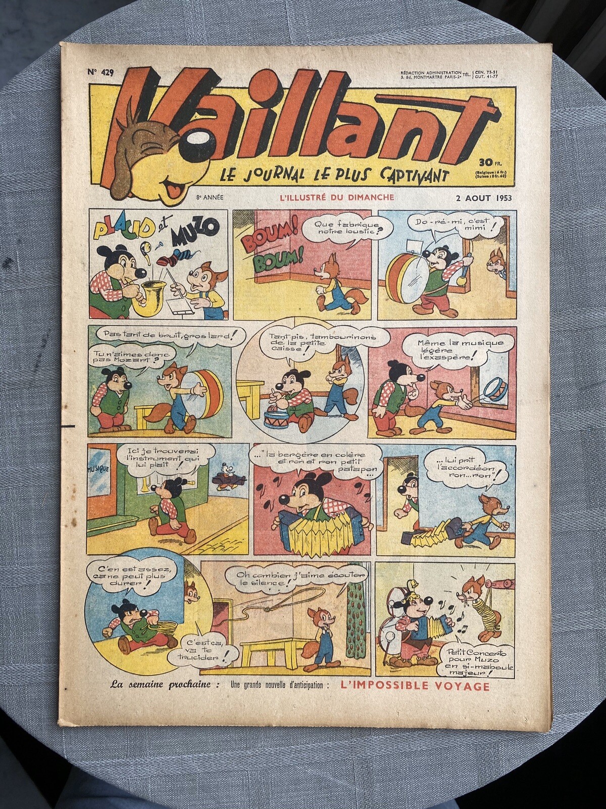 Vaillant Il Giornale Più Avvincente N°429 1953 Pif Il Cane Buone Condizioni