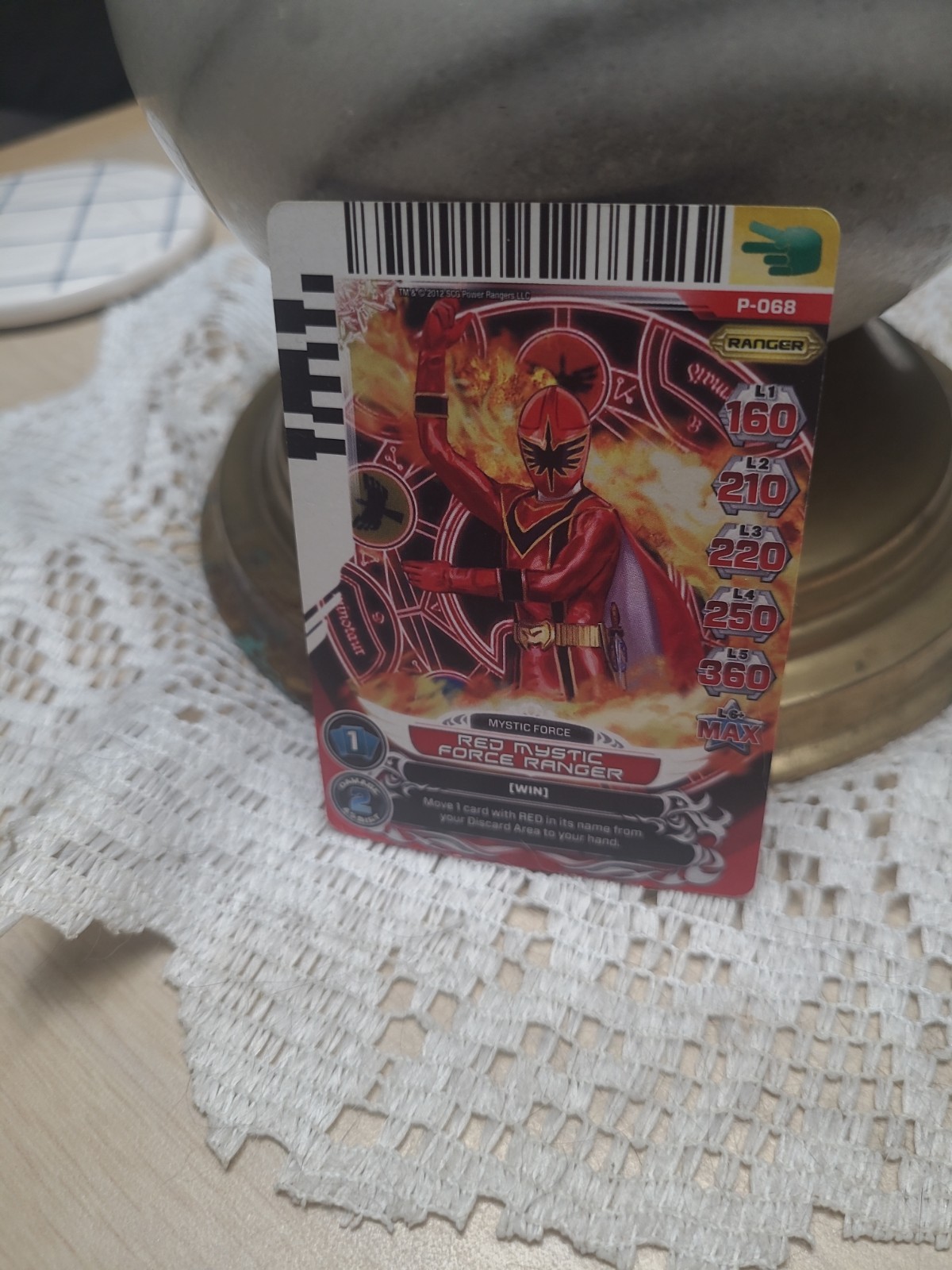 Power Rangers Action Card Game Mystic Force Red Ranger P-068 ACG 2012 CCG TCG