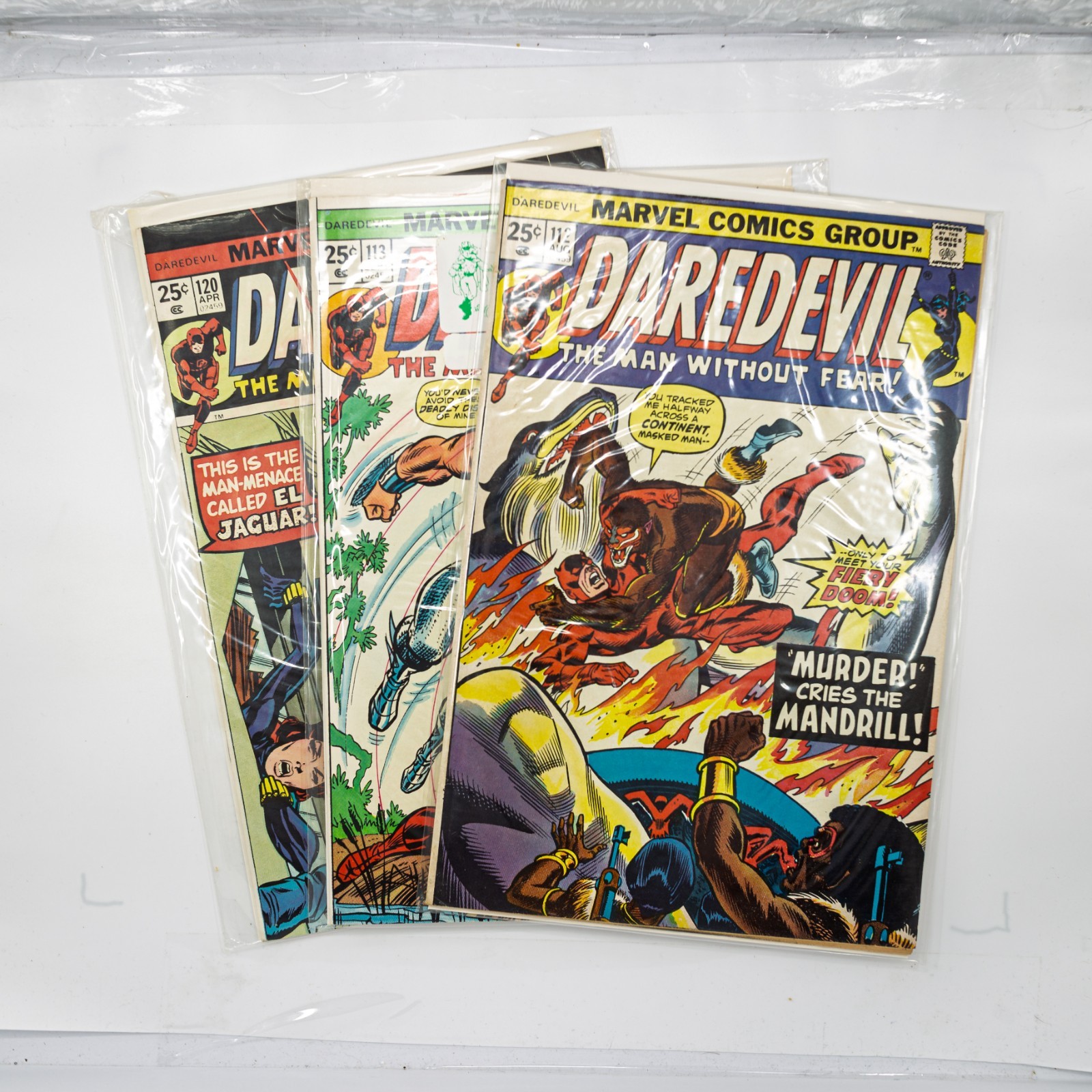 Lot of 7 Daredevil Comics #112 #113 #120 #123-126 Marvel Bronze Age VG & Better