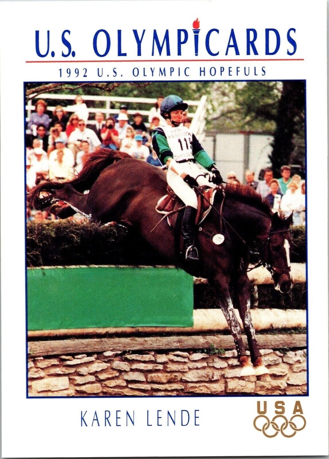1992 Karen Lende 41 Impel US Olympicards Trading Card TC CC