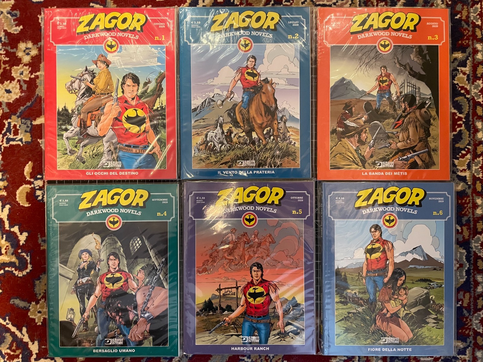 ZAGOR DARKWOOD NOVELS 1/6 MINISERIE COMPLETA BONELLI SPIRITO CON LA SCURE OTTIMO
