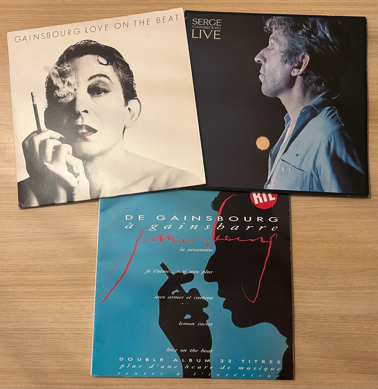 Serge Gainsbourg, lot de 3 vinyles originaux