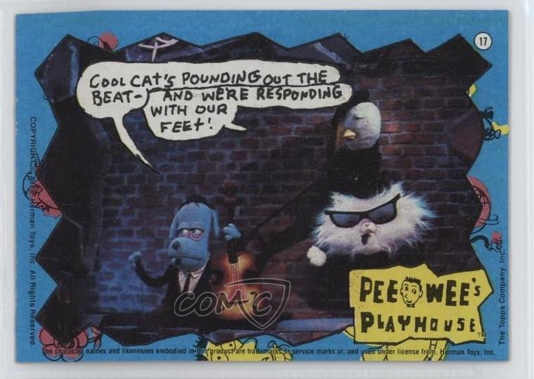 1988 Topps Pee-Wee's Playhouse Cool Cat's Pounding Out The Beat... #17 3c7